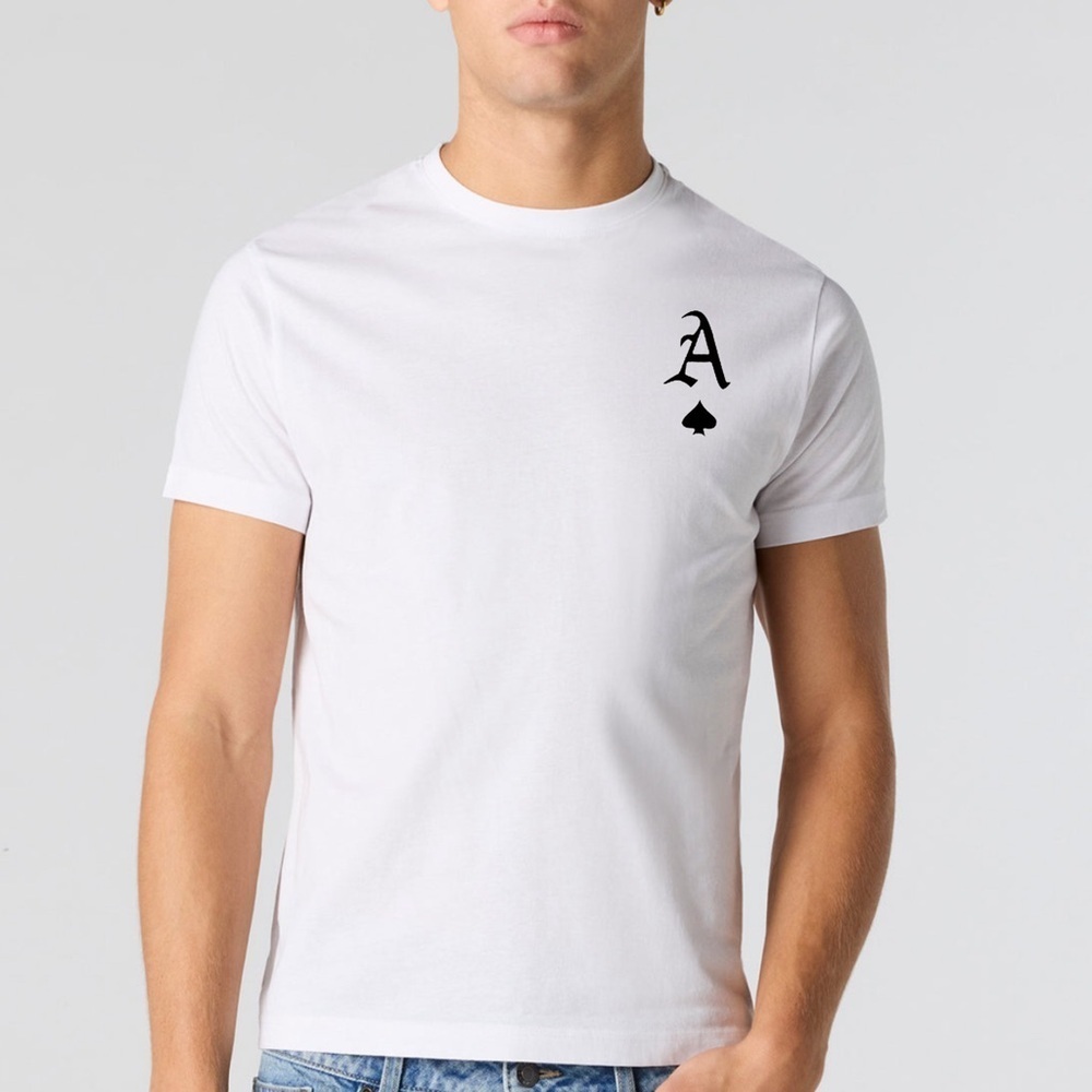 NWT Ace Logo Graphic T-Shirt – Slim Fit Short Sleeve Crewneck – White